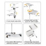 Techly Chariot mobile universel ajustable pour ordinateur portable et projecteur, avec plateaux pivotants et 4 roues, blanc