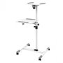 Techly Chariot mobile universel ajustable pour ordinateur portable et projecteur, avec plateaux pivotants et 4 roues, blanc