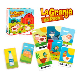Lúdilo La Granja de Paco 89116 - Jeu de cartes d'observation et de rapidité pour enfants, recommandé à partir de 4 ans