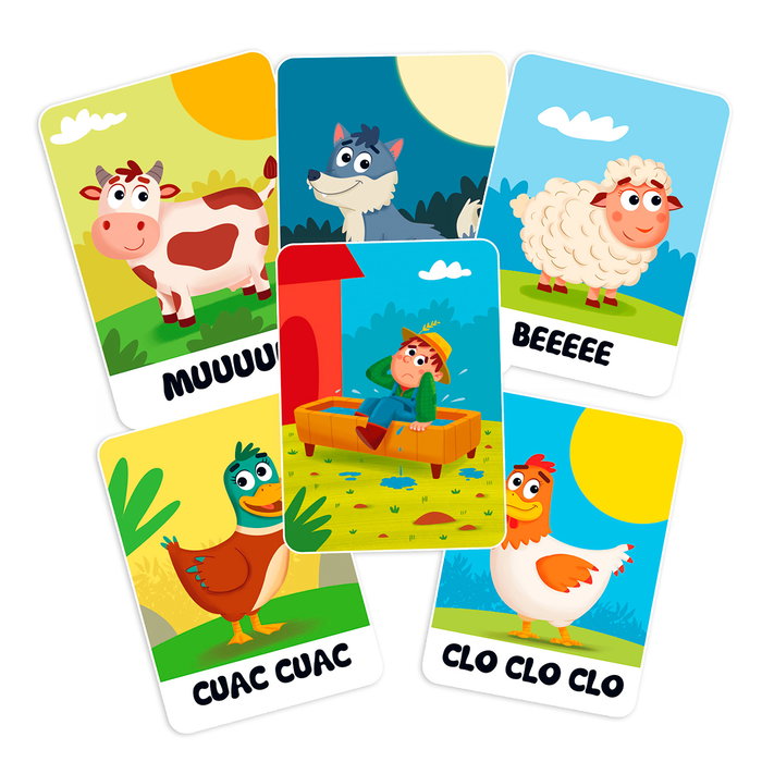 Lúdilo La Granja de Paco 89116 - Jeu de cartes d'observation et de rapidité pour enfants, recommandé à partir de 4 ans