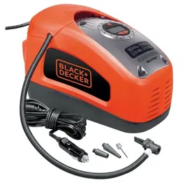 Black + Decker ASI300-QS Gonfleur compresseur filaire 11 bars / 160 PSI pour voiture, pneus, sports et nautique avec arrêt automatique
