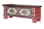 GINER Y COLOMER - Bahut en bois de manguier massif avec détails en fer et bronze - Finition bicolore rouge vieilli et cerisier - Style ancien - 45x116x40 cm