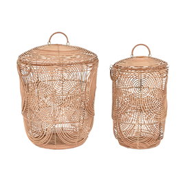 Set de basket DKD Home Decor Naturel Marron Clair (2 Pièces)