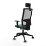 Piqueras y Crespo Chaise de Bureau Horna Vert Émeraude et Blanc