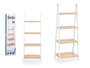 Berilo Étagère Escalier 4 Niveaux Bambou Blanc Naturel Pin 112x30x109 cm