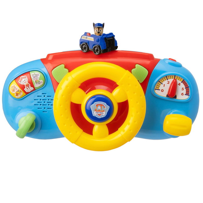 Deqube - Volant d'activités éducatif PAW PATROL avec klaxon, levier de vitesses et sons - Stimule motricité fine et sens - Jouet pour enfants dès 18 mois