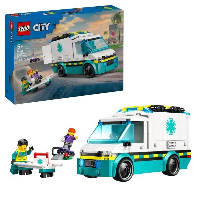 LEGO 60451 - L'ambulance de secours City - Jouet de construction pour enfant dès 5 ans avec 2 minifigurines et matériel médical LEGO 60451 - L'ambulance de secours City - Jouet de construction pour enfant dès 5 ans avec 2 minifigurines et matériel médical