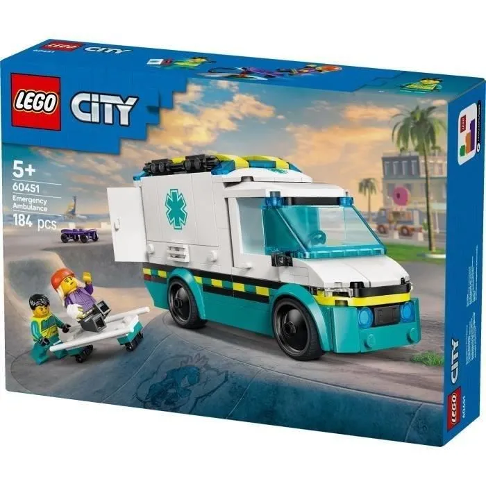 LEGO 60451 - L'ambulance de secours City - Jouet de construction pour enfant dès 5 ans avec 2 minifigurines et matériel médical LEGO 60451 - L'ambulance de secours City - Jouet de construction pour enfant dès 5 ans avec 2 minifigurines et matériel médical