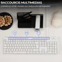 Bluestork PACK-MEDIA-OFFW/FR - Pack clavier et souris filaires AZERTY pour Windows avec 15 touches multimédia et souris 1600 DPI