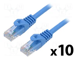 LANBERG Cordon de raccordement Cat 5e U/UTP bleu 0,5m RJ45