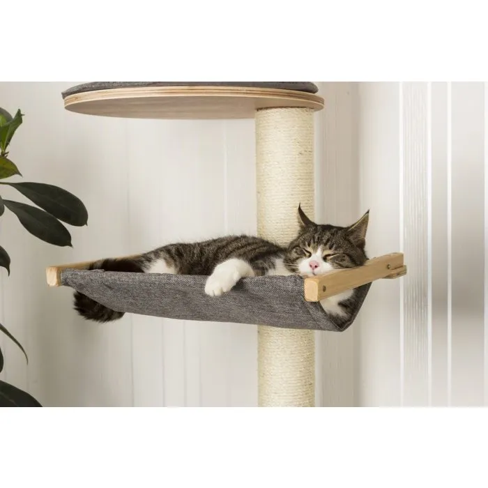 Kerbl Arbre à Chat Mural Dolomit Tofana XL - Gris - H. 185 cm - Avec Niche, Hamac, Surfaces de Repos et Poteaux en Sisal - Pour Plusieurs Chats