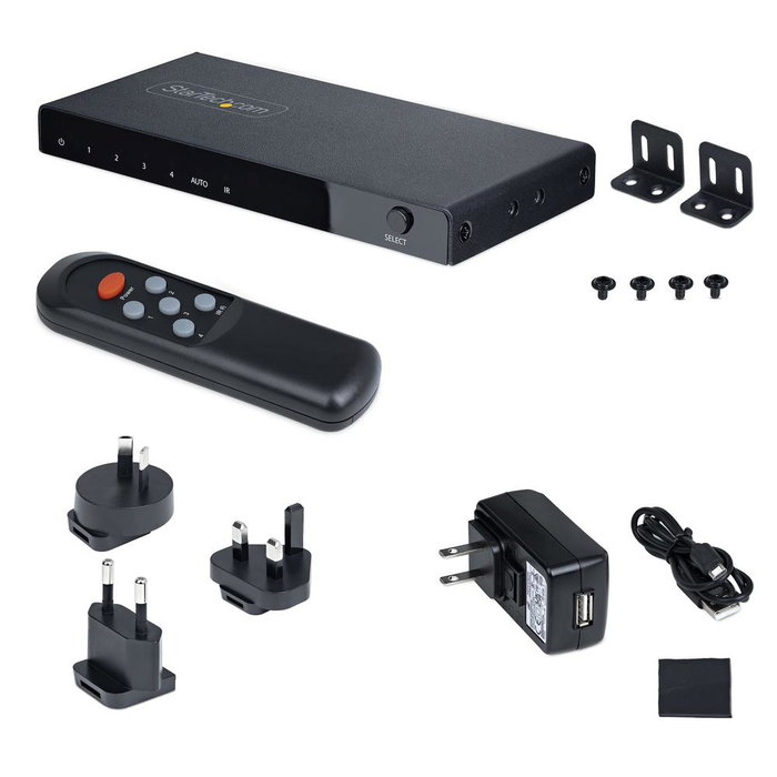 StarTech.com Commutateur HDMI 8K 4 ports - 48 Gbps - HDR10+ - Dolby Atmos - Noir