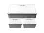 Ibergarden Lot de 3 Mini Serres avec Aération Plastique PP 38x18x24 cm Transparent et Gris (Set de 8)