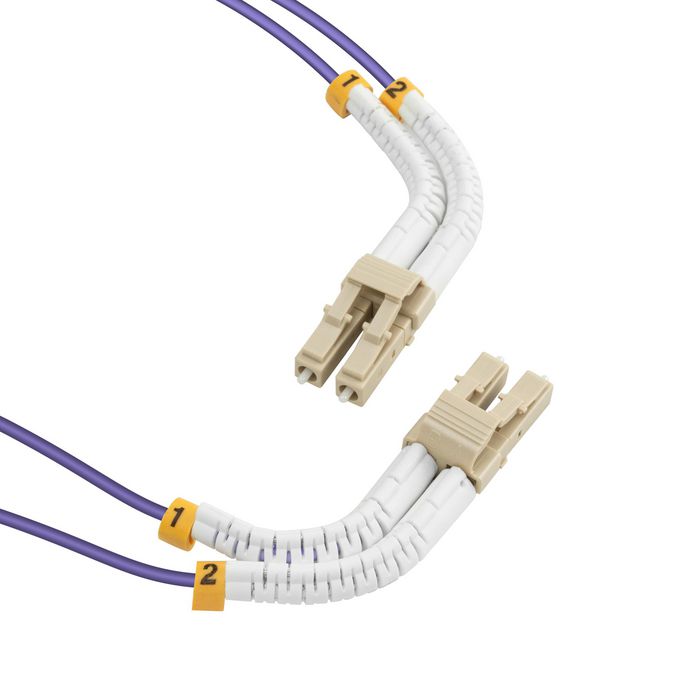Lanview Câble fibre optique multimode LC-LC duplex 1m OM4 LSZH flexible Lanview Câble fibre optique multimode LC-LC duplex 1m OM4 LSZH flexible