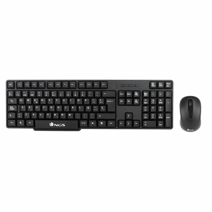 clavier et souris NGS EUPHORIA KIT Noir QWERTY Qwerty US Sans fil