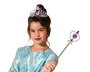 Tiara en Argent avec Coeurs et Baguette Magique Mauve - Accessoire pour Princesse Enfant, Fête d'Anniversaire et Carnaval