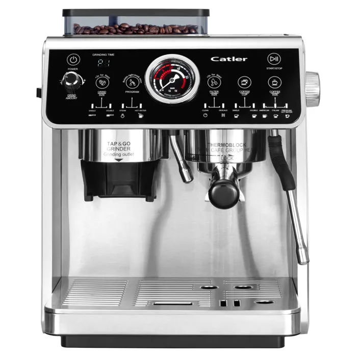 Catler ES 910 Machine à espresso à levier - Café en grains - Noir/inox Catler ES 910 Machine à espresso à levier - Café en grains - Noir/inox
