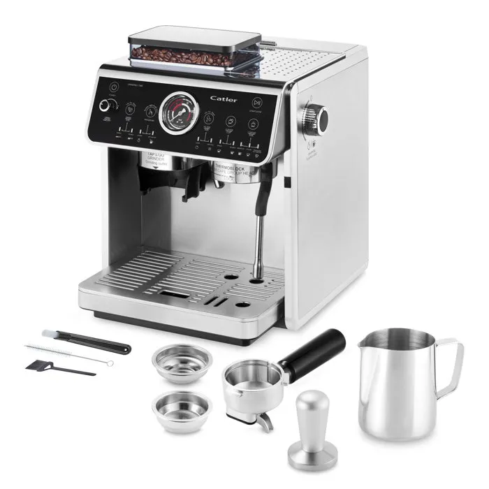 Catler ES 910 Machine à espresso à levier - Café en grains - Noir/inox Catler ES 910 Machine à espresso à levier - Café en grains - Noir/inox