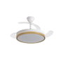 DAEWOO Ventilateur de plafond rétractable design bois, moteur 30W et LED 36W, avec application