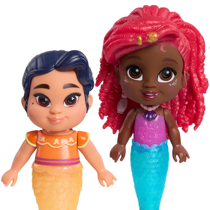Just Play Disney Set de figurines Ariel et Lucia Pop Tails Deluxe avec 19 pièces, âge recommandé +3 ans