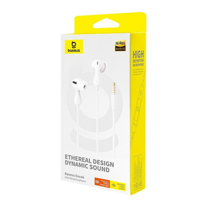 Baseus Encok HZ20 Casque avec Microphone Blanc Noir