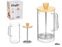 Vivalto Téière en Borosilicate avec Couvercle en Bambou 600 ml - 13 x 19 x 9 cm (Set de 8)