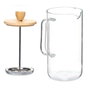 VIVALTO Théière en Borosilicate avec Couvercle en Bambou 600ml