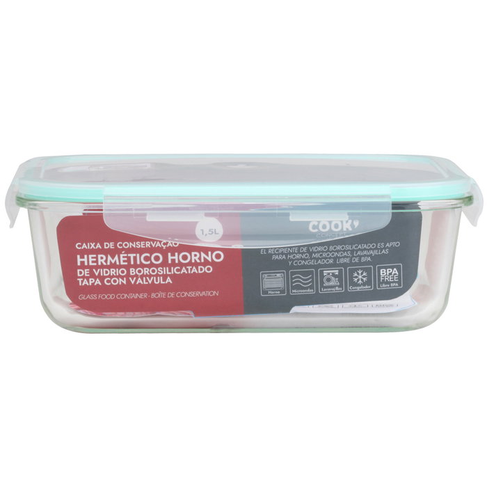 Cook Concept Plat de cuisson hermétique 1,5 L en verre borosilicaté