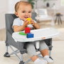 Bright Starts Rehausseur Pop 'N Sit Gris, Évolutif et Pliable