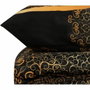 Parure de couette Noir, Jaune, Beige et Marron - 220 x 240 cm - 3 pièces