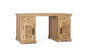 GINER Y COLOMER Bureau en bois de manguier naturel avec 2 portes et 2 tiroirs, meuble de travail artisanal en teinte naturelle