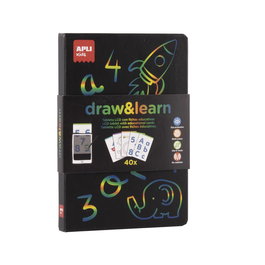 Apli Kids - Pizarra LCD Aprende y Dibuja 20142 - Tableau LCD Éducatif Réutilisable avec Pointeau Stylo et Gabarits pour Apprentissage et Dessin, Enfants 3 ans et Plus