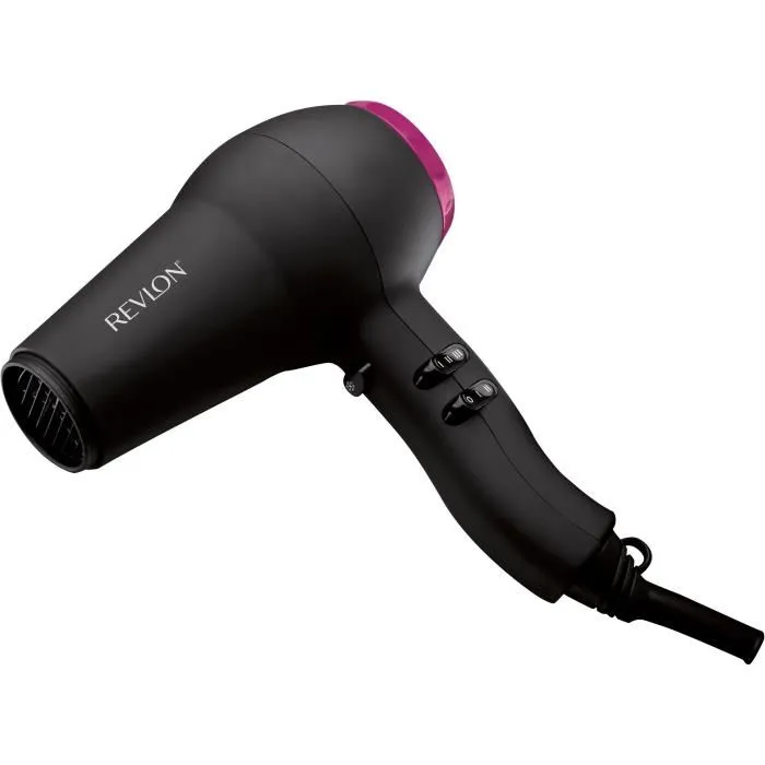 Revlon RVDR5823E3 - Sèche-cheveux 2000W, Ionisant, 3 Niveaux de Chaleur, 2 Niveaux de Vitesse, Air Froid, Design Noir et Violet