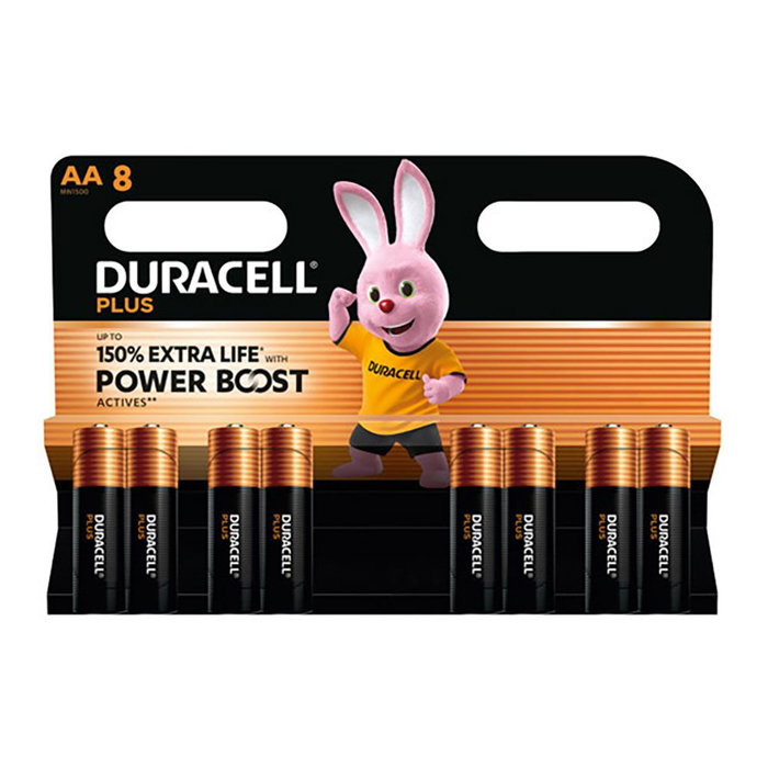 Duracell Power Boost Pile alcaline AA LR06 MN1500 1,5 V Ø14,5 x 50,5 mm Blister de 8 Duracell Power Boost Pile alcaline AA LR06 MN1500 1,5 V Ø14,5 x 50,5 mm Blister de 8