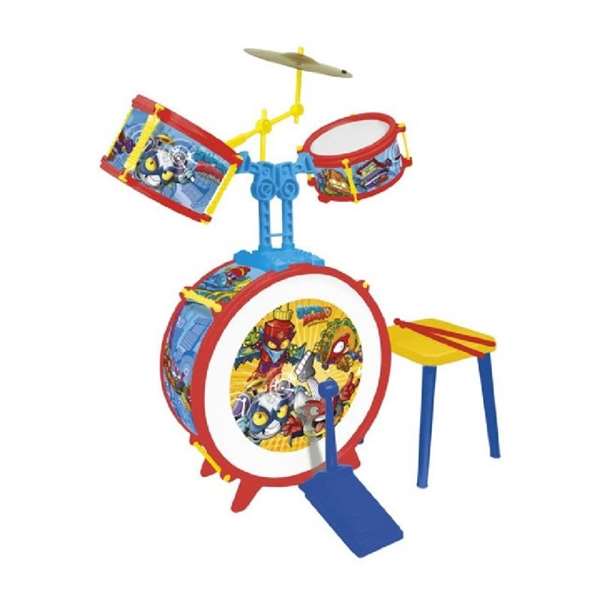 Reig Bateria Superzings avec tabouret pour enfants - Jouet musical, dimensions 75x50x54 cm, a partir de 3 ans