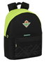 Safta Mochila para portatil 14,1" real betis balompie - Sac à dos pour ordinateur portable 14.1 pouces Real Betis Balompie, polyester 600D, noir et vert citron, 31 x 41 x 16 cm