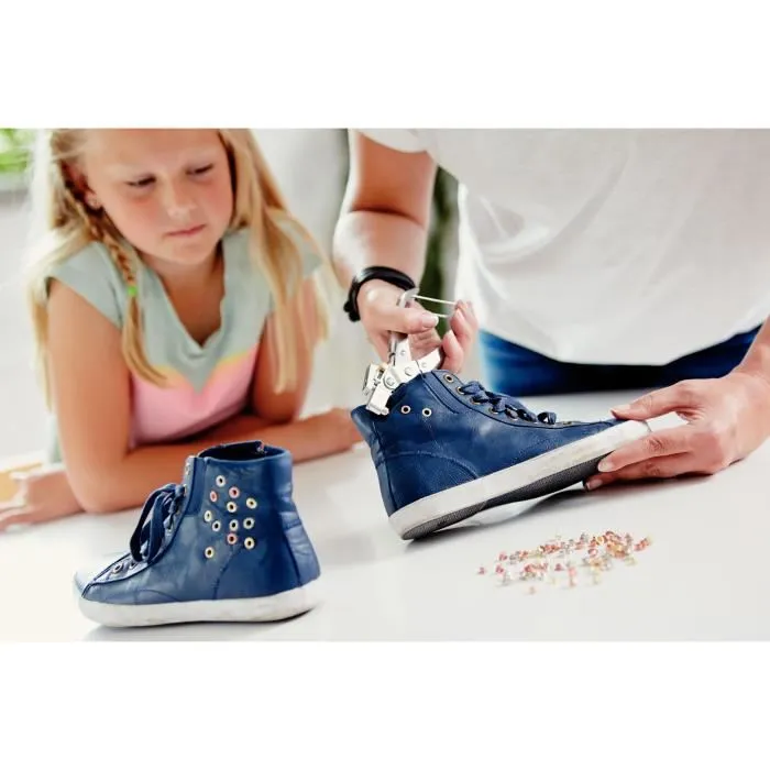 Rapid RP05 - Pince à œillets professionnelle avec poinçon intégré - Kit complet (105 œillets Ø4 mm) - Pour cuir, toile, textiles - Capacité de poinçonnage 2 à 4.5 mm Rapid RP05 - Pince à œillets professionnelle avec poinçon intégré - Kit complet (105 œillets Ø4 mm) - Pour cuir, toile, textiles - Capacité de poinçonnage 2 à 4.5 mm