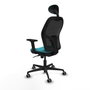 Piqueras y Crespo Chaise de Bureau avec Appui-tête 2D036G1 Turquoise