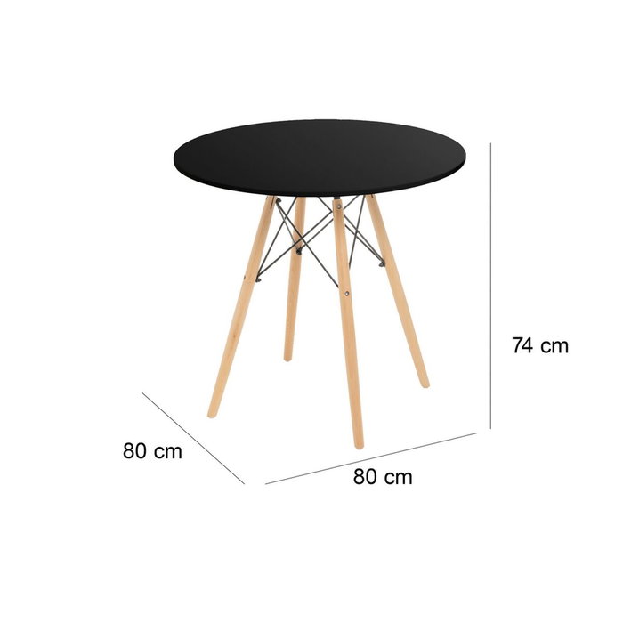 BigBuy Home Table Ronde Noir et Naturel BigBuy Home Table Ronde Noir et Naturel