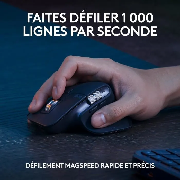 Logitech MX Keys S Combo Ensemble Clavier Souris Sans Fil Bluetooth AZERTY Graphite avec Rétroéclairage