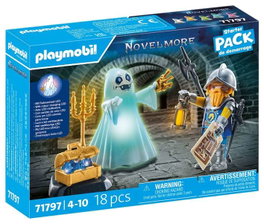 Playmobil 71797 Starter Pack - Fantôme et Chevalier Novelmore - Jouet de construction avec LED et trésor - Pour enfants dès 4 ans