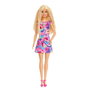 Barbie - Poupée Barbie Fashionista avec robe colorée à imprimé vif et accessoires roses - HRH20