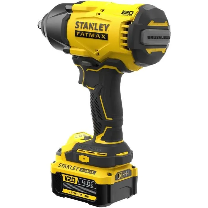 Stanley Fatmax Boulonneuse à choc sans fil 18V SFMCF940M1-QW Brushless 950Nm avec batterie 4Ah et chargeur - Outil 1/2"