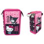 MANENTI Plumier triple compartiments avec motifs Kuromi & Hello Kitty - Dimensions: 20 x 13,5 x 6,5 cm