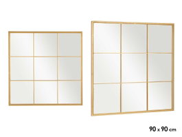 Giftdecor Miroir Vénitien Cadre Doré 90 x 90 cm Verre et Métal