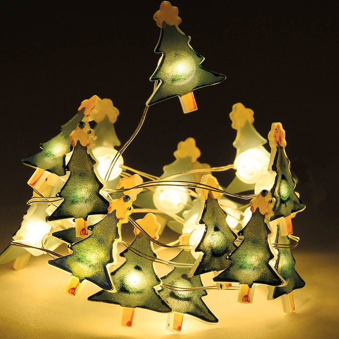 Guirlande lumineuse de Noël à piles, 20 LED, modèles variés Guirlande lumineuse de Noël à piles, 20 LED, modèles variés