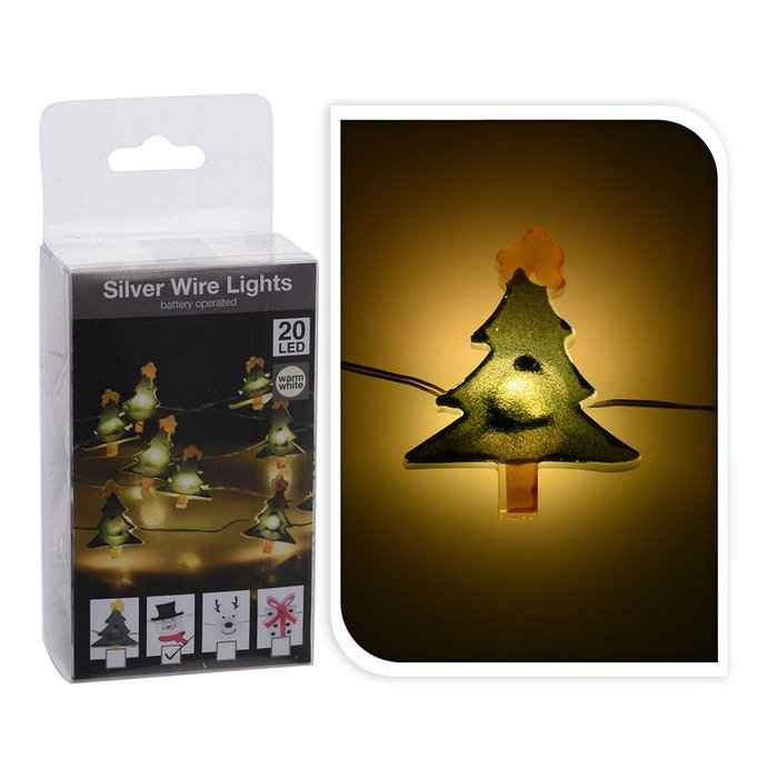 Guirlande lumineuse de Noël à piles, 20 LED, modèles variés Guirlande lumineuse de Noël à piles, 20 LED, modèles variés