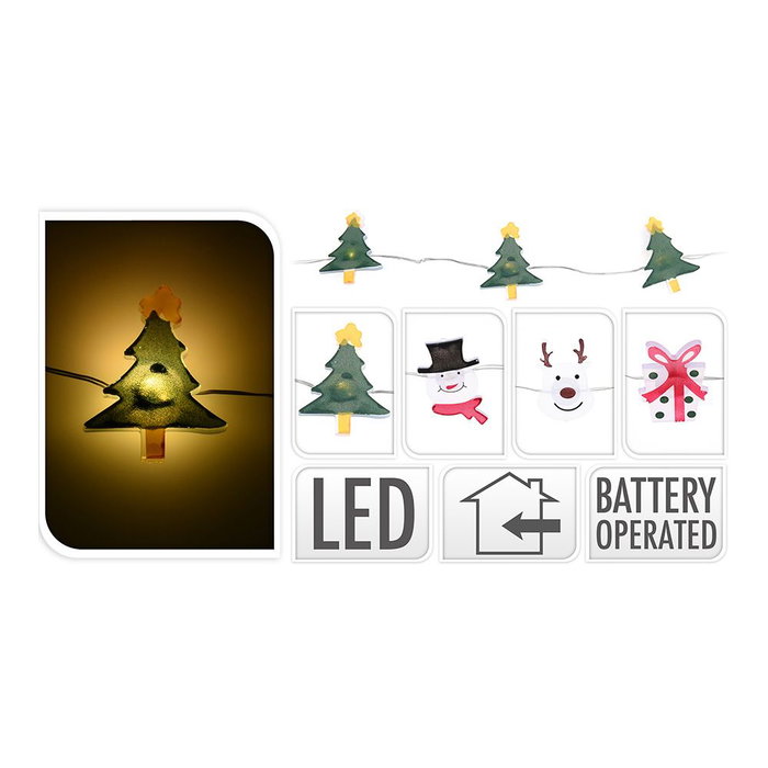 Guirlande lumineuse de Noël à piles, 20 LED, modèles variés Guirlande lumineuse de Noël à piles, 20 LED, modèles variés