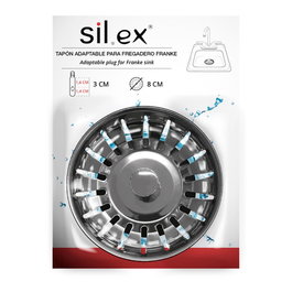 Silex Filtre de grille d'évier Franke adaptable acier inoxydable diamètre 8 cm avec joint