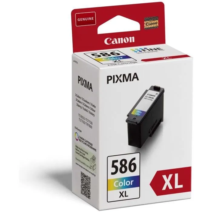 Canon CL-586XL - Cartouche d'encre 3 couleurs (Cyan, Magenta, Jaune) - Haute qualité - Format XL - Pack de 1